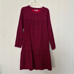 MADRAS APC XS Red/Navy Long sleeve flannel dress Pockets!